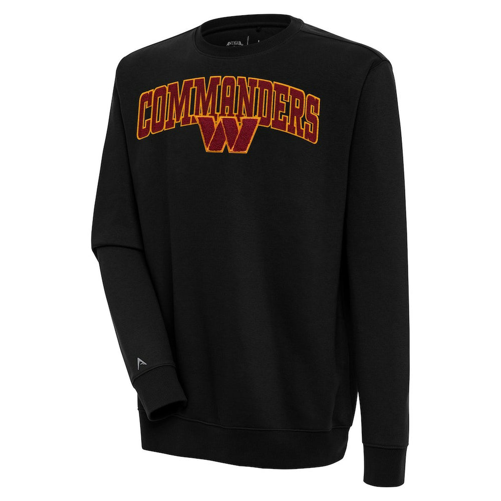 Washington Commanders Antigua Victory Chenille Pullover Sweatshirt - Black on sale