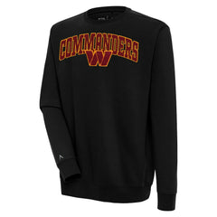 Washington Commanders Antigua Victory Chenille Pullover Sweatshirt - Black on sale