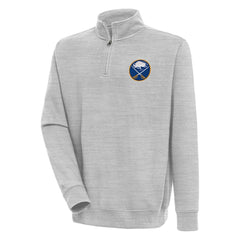 Buffalo Sabres Antigua Victory Quarter-Zip Pullover Top - Heather Gray Pullover