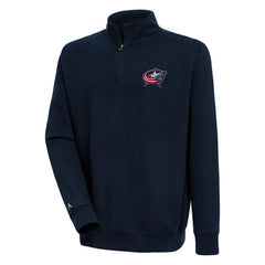 Columbus Blue Jackets Antigua Victory Quarter-Zip Pullover Top - Navy Pullover