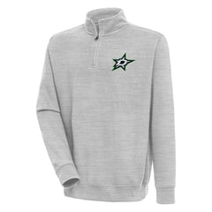 Dallas Stars Antigua Victory Quarter-Zip Pullover Top - Heather Gray Pullover