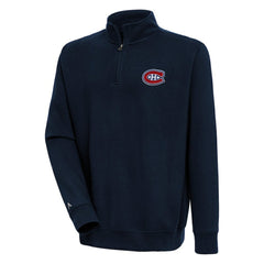 Montreal Canadiens Antigua Victory Quarter-Zip Pullover Top - Navy Pullover
