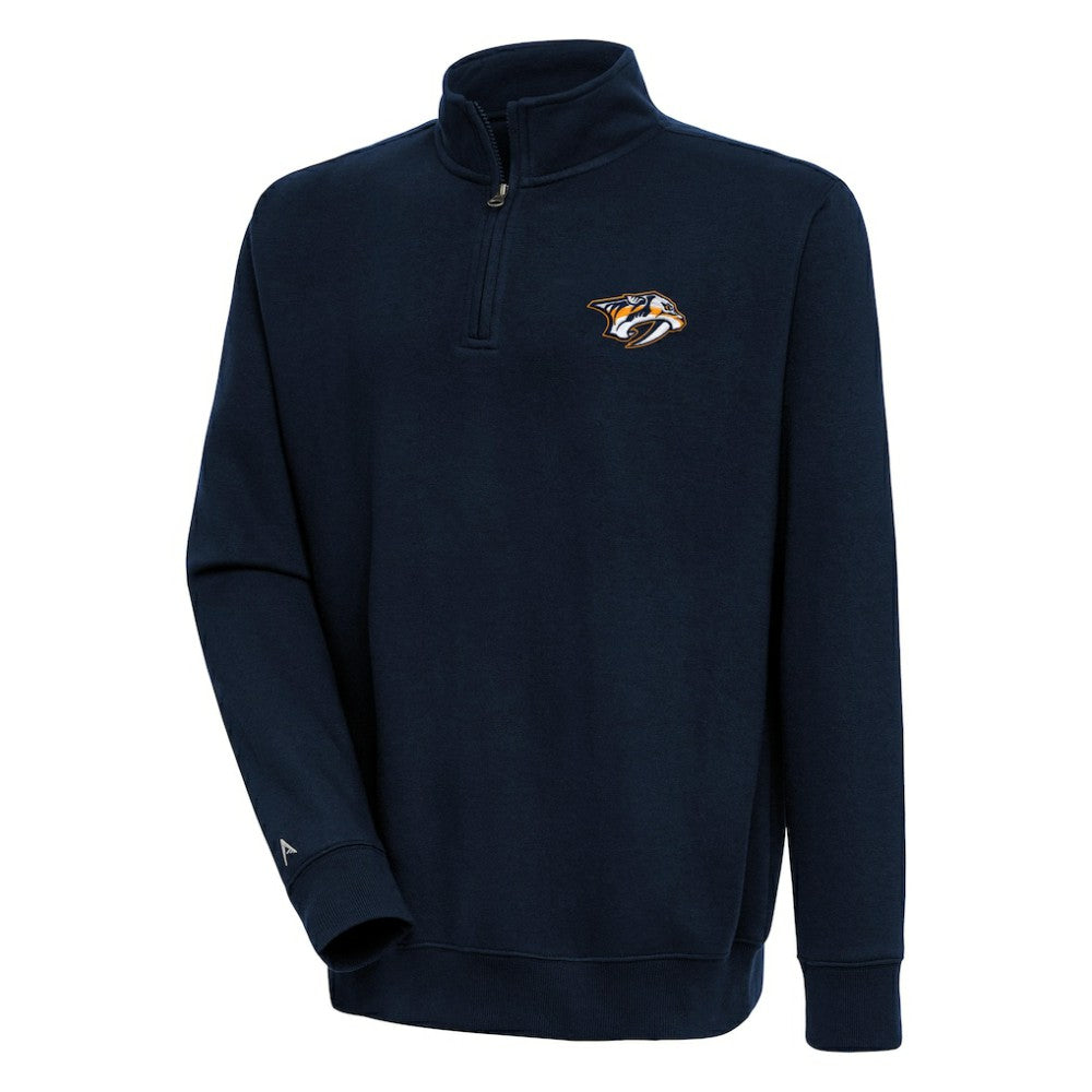 Nashville Predators Antigua Victory Quarter-Zip Pullover Top - Navy Pullover