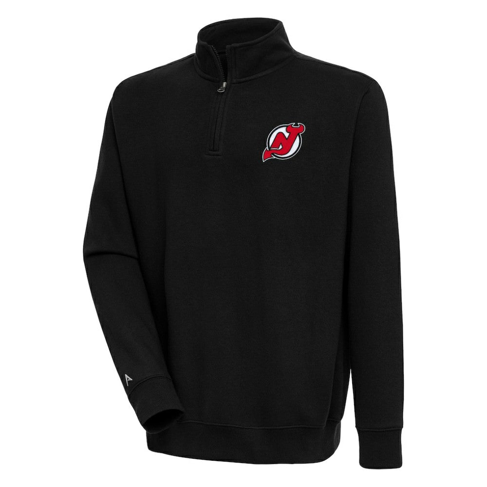 New Jersey Devils Antigua Victory Quarter-Zip Pullover Top - Black Jerseys