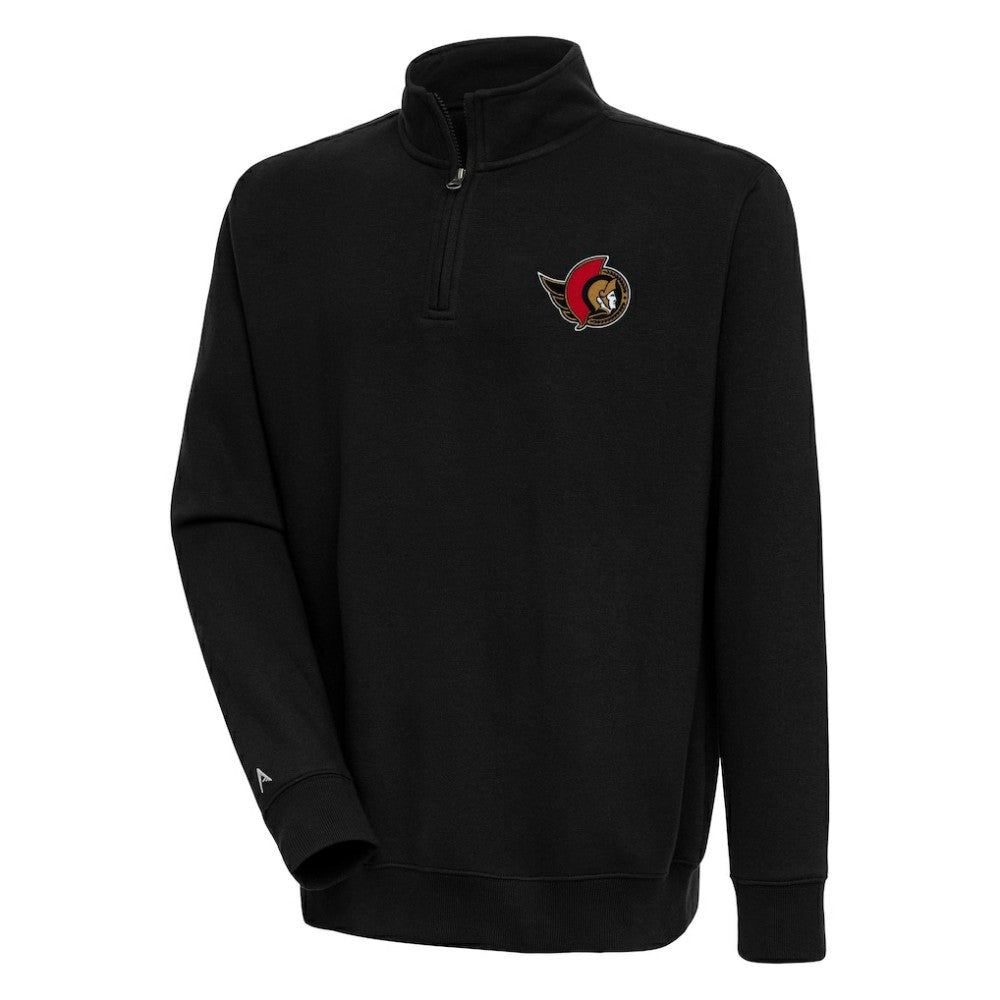 Ottawa Senators Antigua Victory Quarter-Zip Pullover Top - Black Pullover
