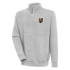 Vegas Golden Knights Antigua Victory Quarter-Zip Pullover Top - Heather Gray Pullover