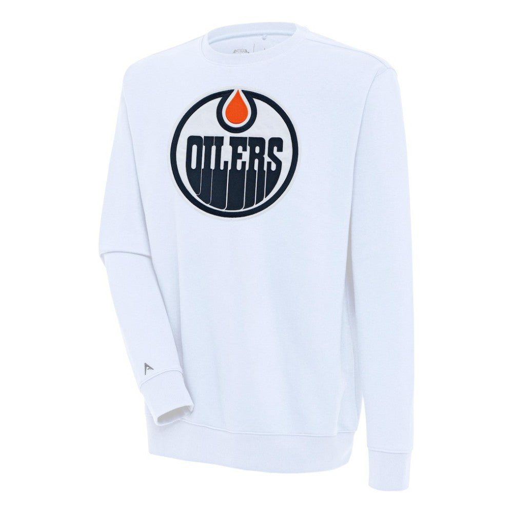 Edmonton Oilers Antigua Victory Pullover Sweatshirt - White Sweatshirts