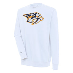 Nashville Predators Antigua Victory Pullover Sweatshirt - White Sweatshirts