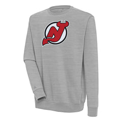 New Jersey Devils Antigua Victory Pullover Sweatshirt - Heather Gray Sweatshirts