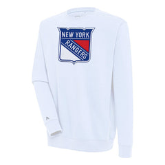 New York Rangers Antigua Victory Pullover Sweatshirt - White Sweatshirts