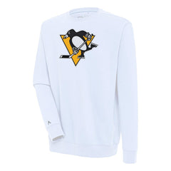 Pittsburgh Penguins Antigua Victory Pullover Sweatshirt - White Sweatshirts