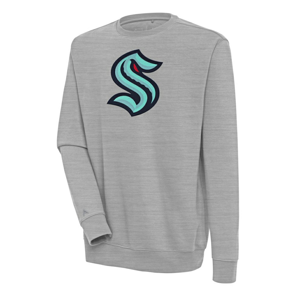 Seattle Kraken Antigua Victory Pullover Sweatshirt - Heather Gray Sweatshirts