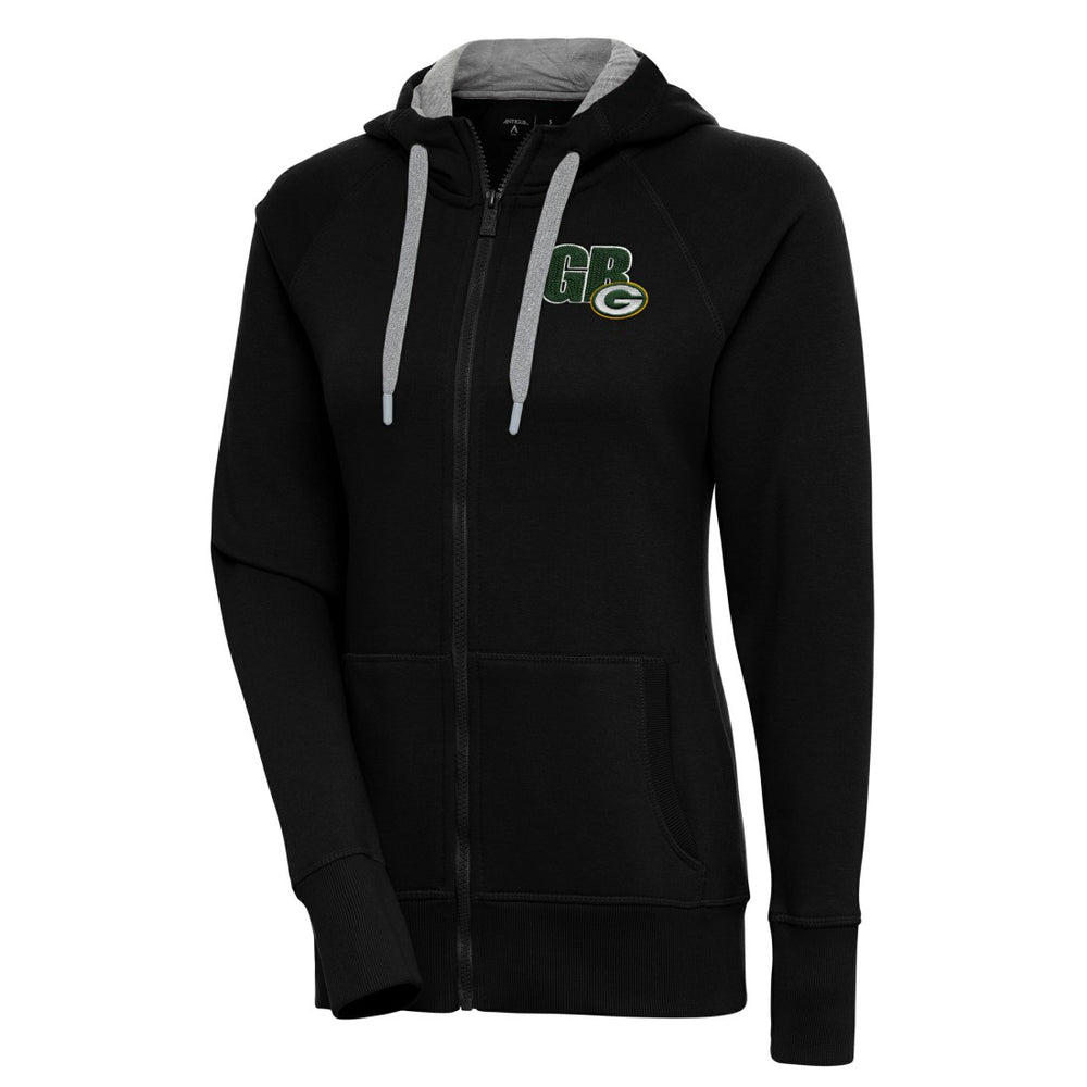 Green Bay Packers Antigua Women's Victory Full-Zip Hoodie - Black for sale