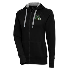 Green Bay Packers Antigua Women's Victory Full-Zip Hoodie - Black for sale