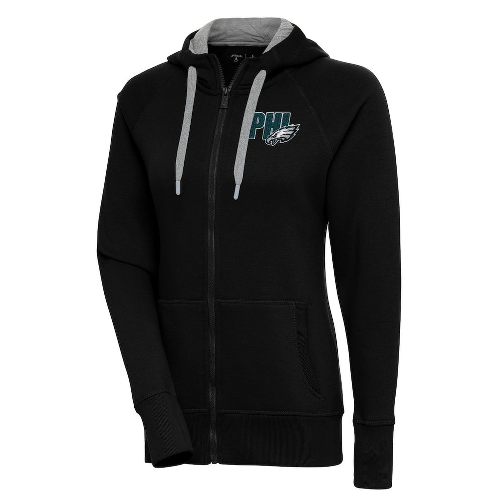 Philadelphia Eagles Antigua Women's Victory Full-Zip Hoodie - Black for sale