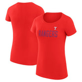 Texas Rangers G-III 4Her by Carl Banks Women's Super-Slim Fit Lightweight Dot Print T-Shirt Red