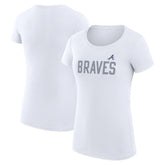 Atlanta Braves G-III 4Her by Carl Banks Women's Super-Slim Fit Lightweight Dot Print T-Shirt White