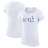 Kansas City Royals G-III 4Her by Carl Banks Women's Super-Slim Fit Lightweight Dot Print T-Shirt White