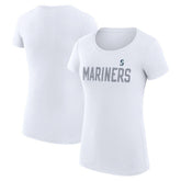 Seattle Mariners G-III 4Her by Carl Banks Women's Super-Slim Fit Lightweight Dot Print T-Shirt White