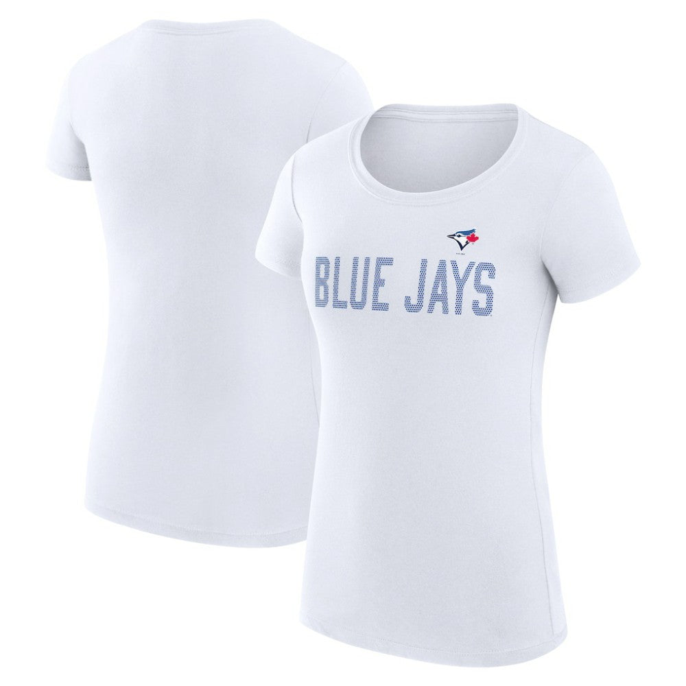 Toronto Blue Jays G-III 4Her by Carl Banks Women's Super-Slim Fit Lightweight Dot Print T-Shirt White