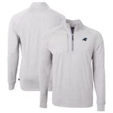 Carolina Panthers Cutter & Buck Big & Tall Adapt Eco Knit Quarter-Zip Pullover Top - Heather Gray online