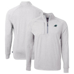Carolina Panthers Cutter & Buck Big & Tall Adapt Eco Knit Quarter-Zip Pullover Top - Heather Gray online