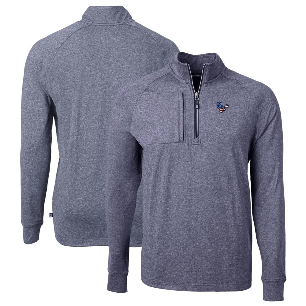 Houston Texans Cutter & Buck Big & Tall Adapt Eco Knit Quarter-Zip Pullover Top - Heather Navy discount
