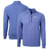 Indianapolis Colts Cutter & Buck Big & Tall Adapt Eco Knit Quarter-Zip Pullover Top - Heather Royal for sale