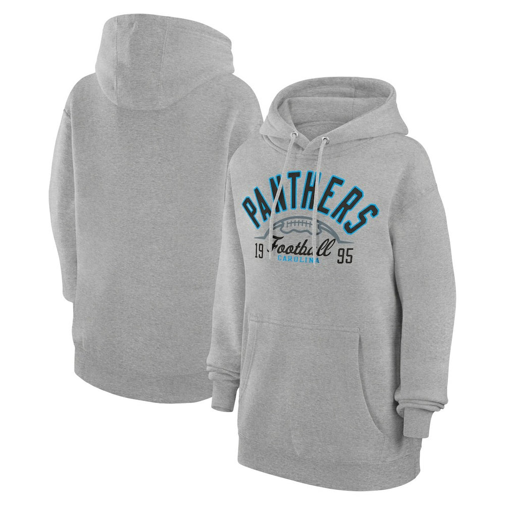 Carolina Panthers Starter Unisex Half Ball Team Fleece Pullover Hoodie - Heather Gray on sale