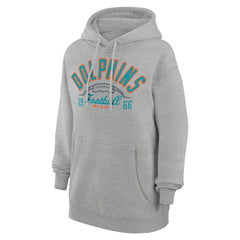 Miami Dolphins Starter Unisex Half Ball Team Fleece Pullover Hoodie - Heather Gray sale
