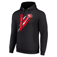 San Francisco 49ers Starter Unisex Color Scratch Fleece Pullover Hoodie - Black cheap