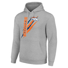 Denver Broncos Starter Unisex Color Scratch Fleece Pullover Hoodie - Heather Gray on sale