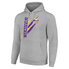 Minnesota Vikings Starter Unisex Color Scratch Fleece Pullover Hoodie - Heather Gray cheap