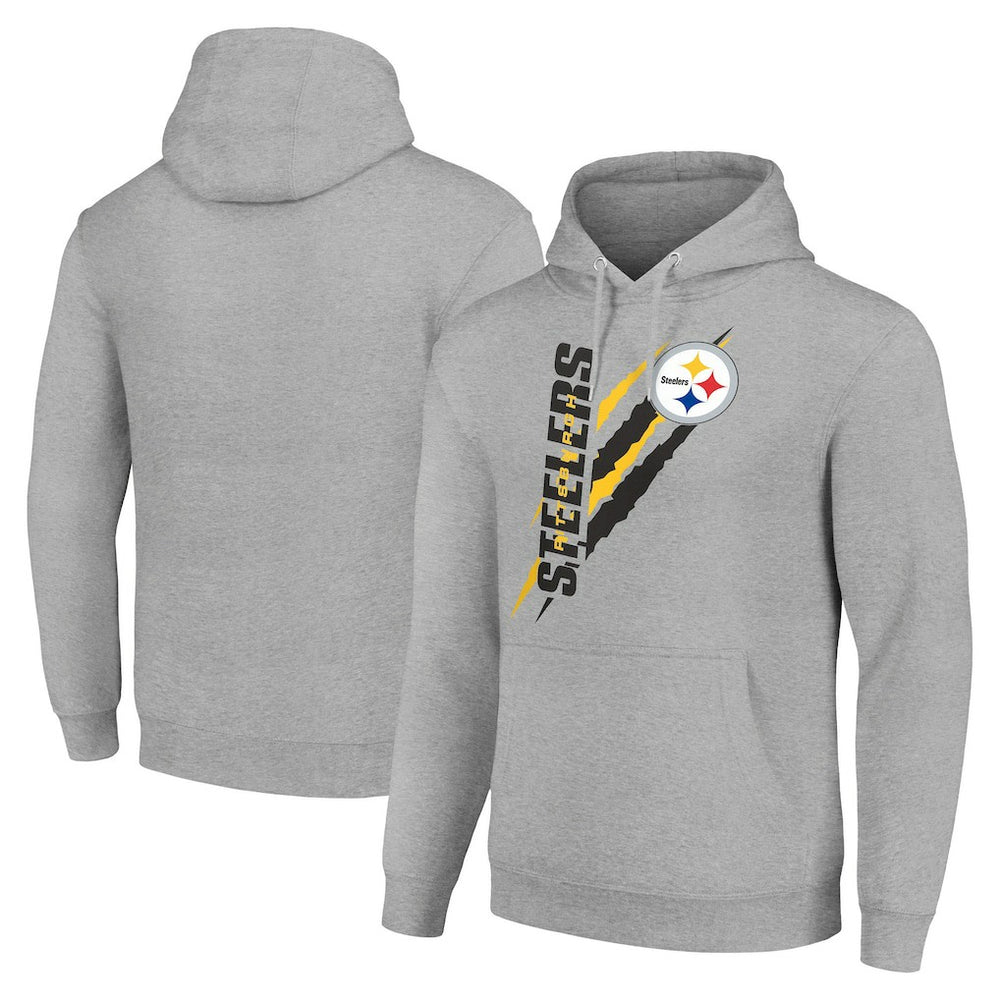 Pittsburgh Steelers Starter Unisex Color Scratch Fleece Pullover Hoodie - Heather Gray for sale