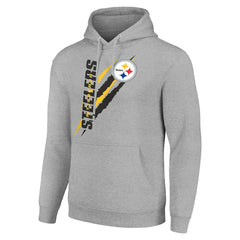 Pittsburgh Steelers Starter Unisex Color Scratch Fleece Pullover Hoodie - Heather Gray for sale