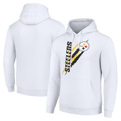 Pittsburgh Steelers Starter Unisex Color Scratch Fleece Pullover Hoodie - White outlet