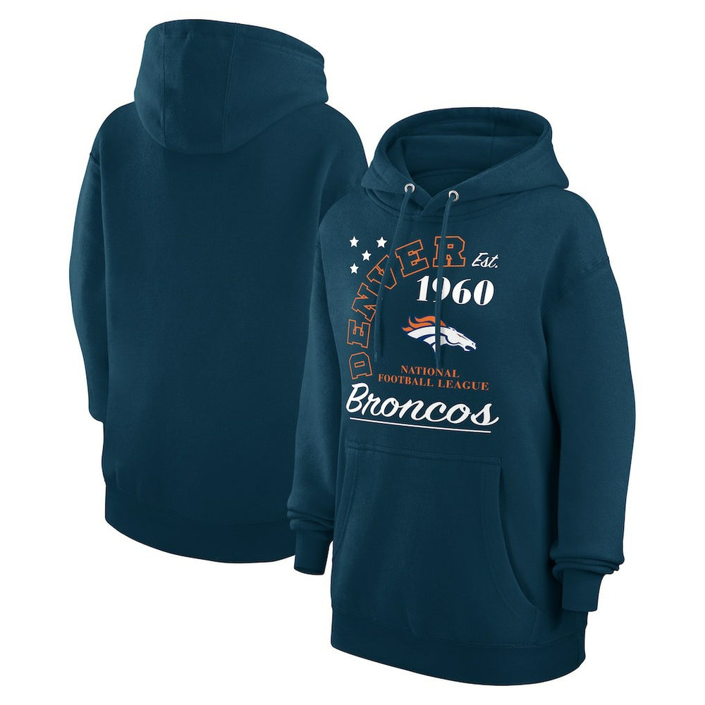 Denver Broncos Starter Unisex Arch Team Fleece Pullover Hoodie - Navy discount