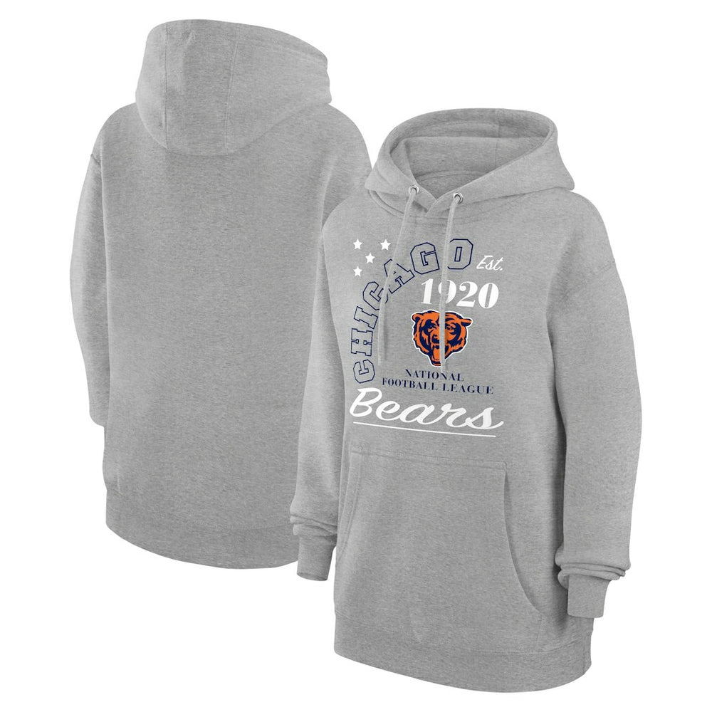 Chicago Bears Starter Unisex Arch Team Fleece Pullover Hoodie - Heather Gray for sale