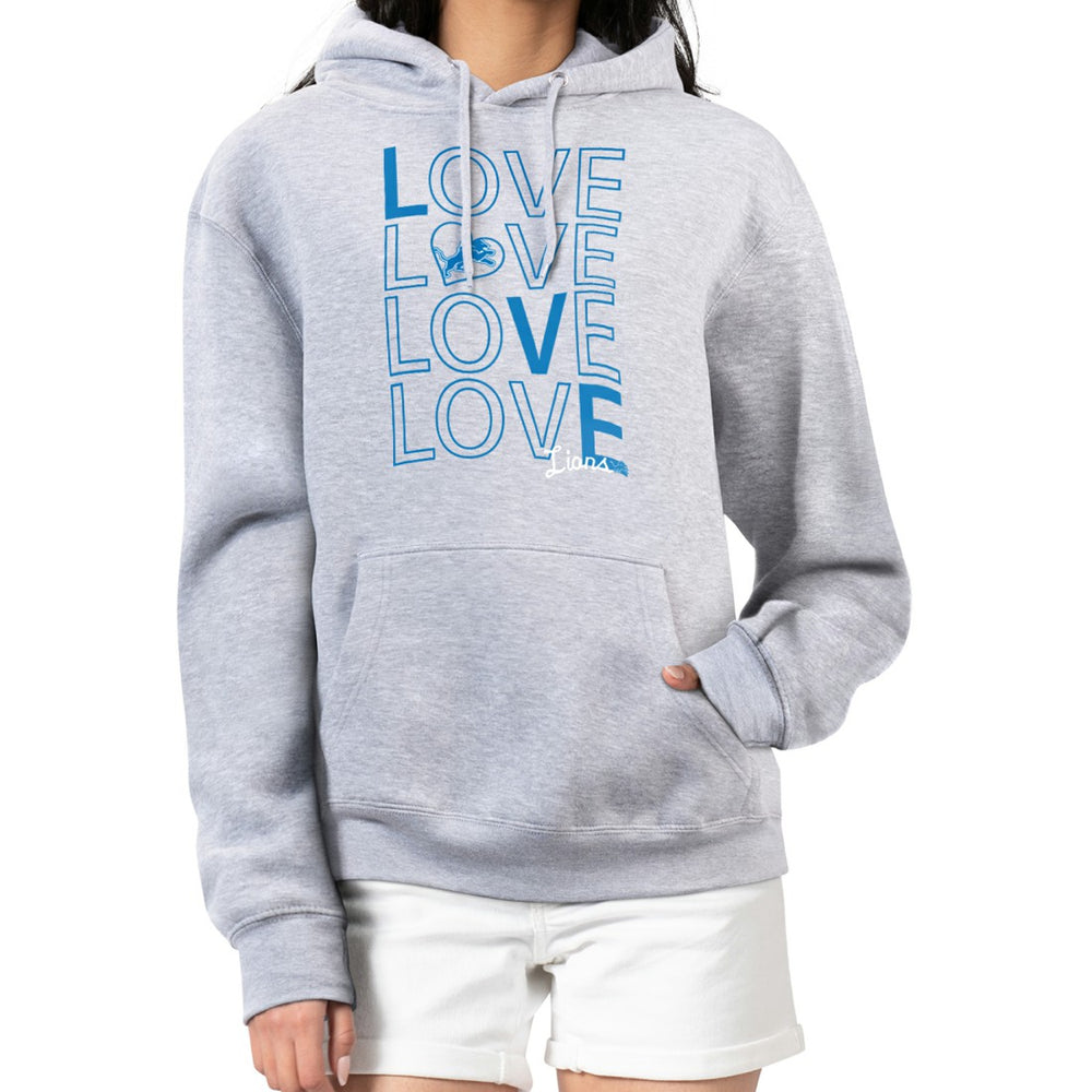 Detroit Lions G-III 4Her by Carl Banks Women's Love Graphic Pullover Hoodie - Heather Gray online