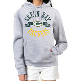 Green Bay Packers G-III 4Her by Carl Banks Women's City Graphic Team Fleece Pullover Hoodie - Heather Gray online