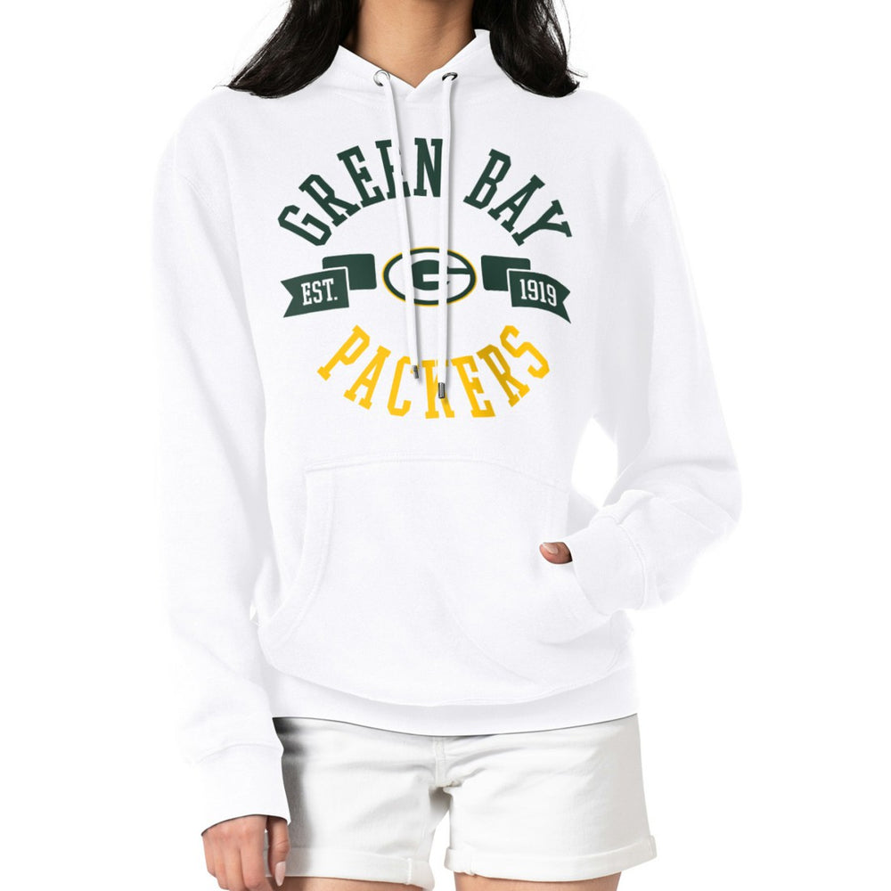 Green Bay Packers G-III 4Her by Carl Banks Women's City Graphic Team Fleece Pullover Hoodie - White sale