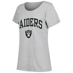 Las Vegas Raiders Women's Plus Size Arch Over Logo T-Shirt - Heather Gray for sale
