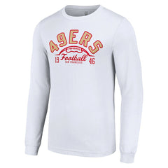 San Francisco 49ers Starter Half Ball Team Long Sleeve T-Shirt - White discount