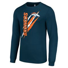 Denver Broncos Starter Color Scratch Long Sleeve T-Shirt - Navy online