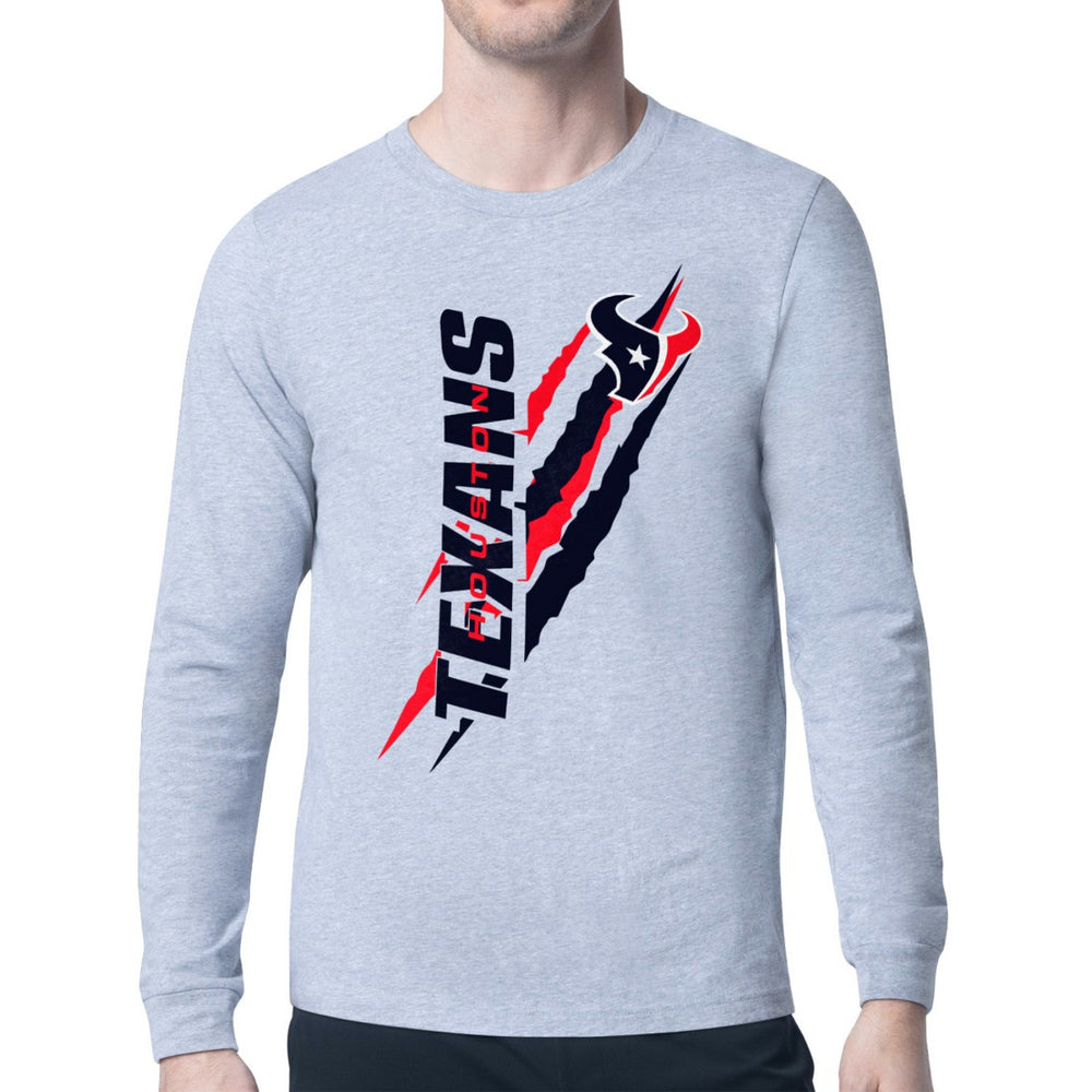 Houston Texans Starter Color Scratch Long Sleeve T-Shirt - Heather Gray outlet