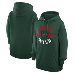 Minnesota Wild G-III 4Her by Carl Banks Women's City Graphic Fleece Pullover Hoodie - Green Hoodies