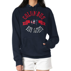 Columbus Blue Jackets G-III 4Her by Carl Banks Women's City Graphic Fleece Pullover Hoodie - Navy Hoodies