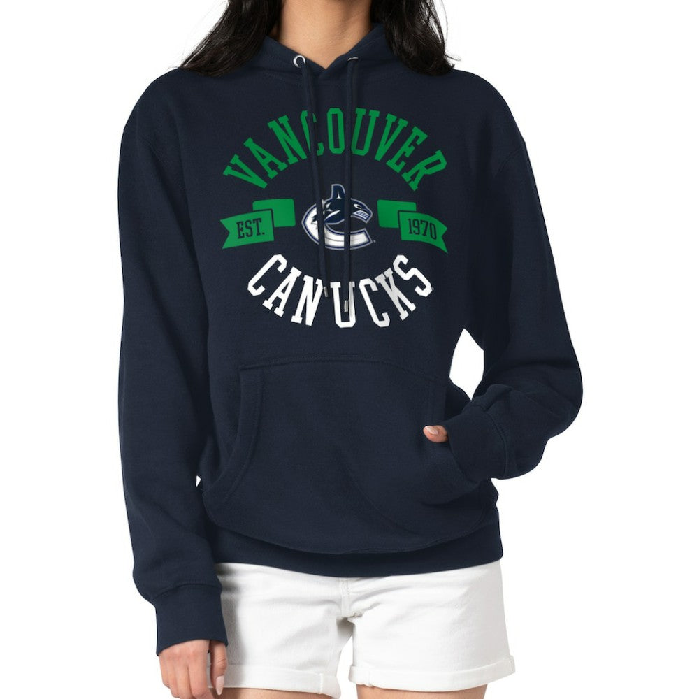 Vancouver Canucks G-III 4Her by Carl Banks Women's City Graphic Fleece Pullover Hoodie - Navy Hoodies
