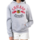 Chicago Blackhawks G-III 4Her by Carl Banks Women's City Graphic Fleece Pullover Hoodie - Heather Gray Hoodies