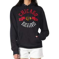 Chicago Blackhawks G-III 4Her by Carl Banks Women's City Graphic Fleece Pullover Hoodie - Black Hoodies